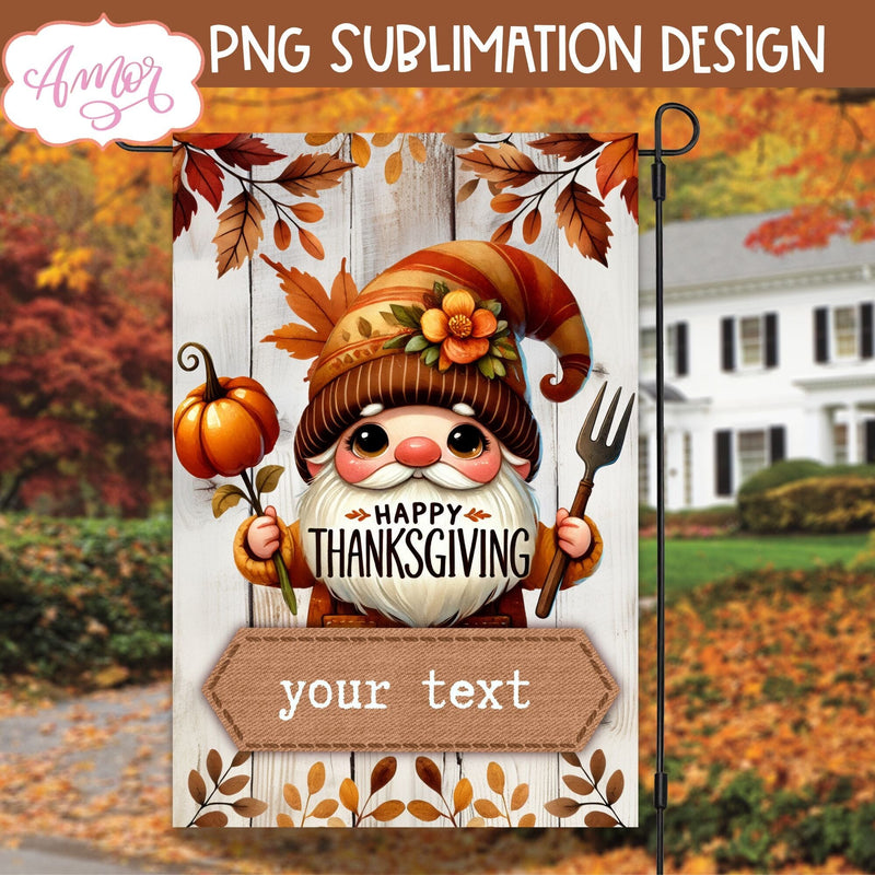 Happy thanksgiving garden flag sublimation | Customizable PNG Sublimation Amorclipart 
