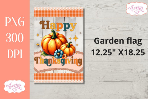 Happy thanksgiving garden flag sublimation | Fall Pumpkins Sublimation Amorclipart 