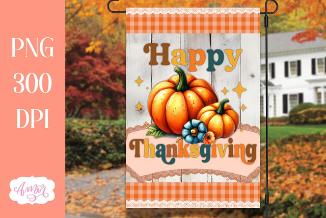 Happy thanksgiving garden flag sublimation | Fall Pumpkins Sublimation Amorclipart 