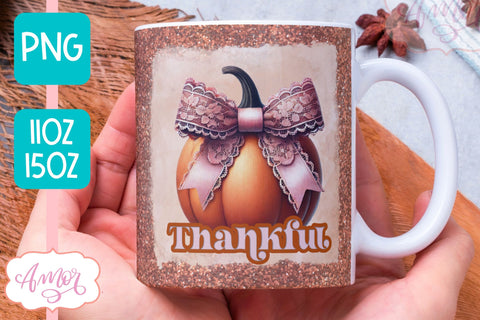 Happy Thanksgiving mug wrap PNG | Christian mugs png designs BUNDLE Sublimation Amorclipart 