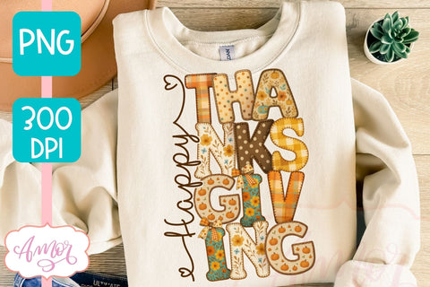 Happy Thanksgiving shirt sublimation PNG | Fall shirt PNG Sublimation Amorclipart 