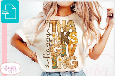 Happy Thanksgiving shirt sublimation PNG | Fall shirt PNG Sublimation Amorclipart 