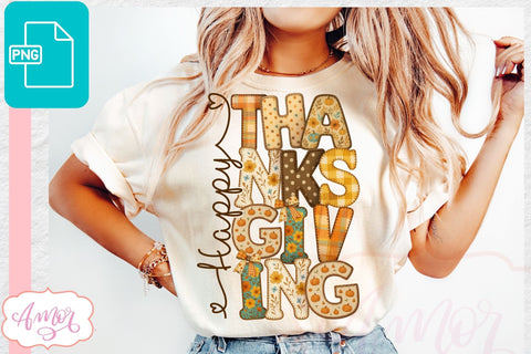Happy Thanksgiving shirt sublimation PNG | Fall shirt PNG Sublimation Amorclipart 