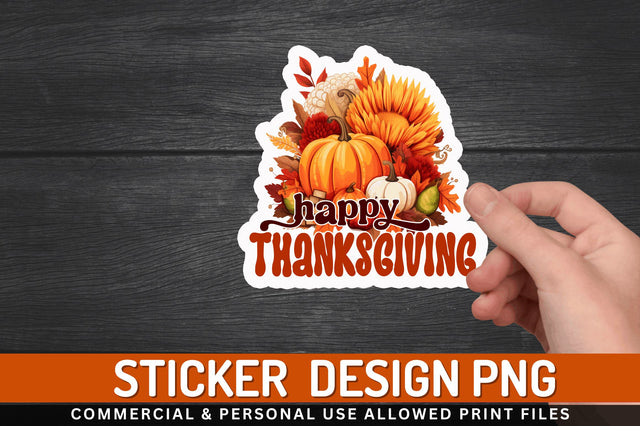 Happy Thanksgiving Stickers Design Sublimation Regulrcrative 