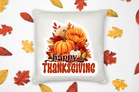 Happy Thanksgiving Stickers Design Sublimation Regulrcrative 