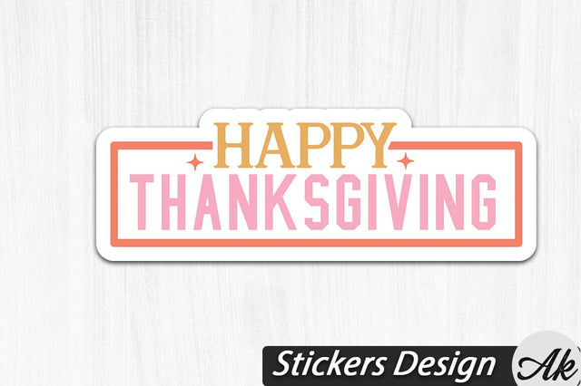 Happy Thanksgiving Stickers Design SVG akazaddesign 