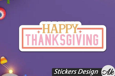 Happy Thanksgiving Stickers Design SVG akazaddesign 