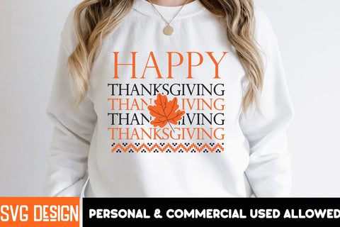 Happy Thanksgiving SVG Design, Happy Thanksgiving Sublimation PNG SVG BlackCatsMedia 