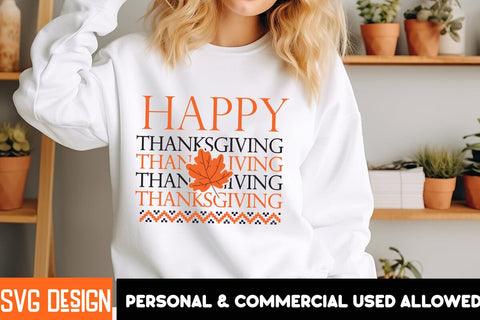 Happy Thanksgiving SVG Design, Happy Thanksgiving Sublimation PNG SVG BlackCatsMedia 
