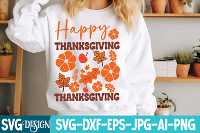 Happy Thanksgiving SVG Design,Happy Thanksgiving Quotes ,Happy Thanksgiving Sublimation Png SVG BlackCatsMedia 