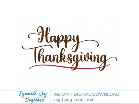 Happy Thanksgiving SVG script holiday title SVG Kyanite Sky Digitals 