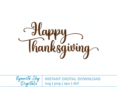 Happy Thanksgiving SVG script holiday title SVG Kyanite Sky Digitals 