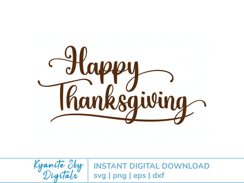 Happy Thanksgiving SVG script holiday title SVG Kyanite Sky Digitals 