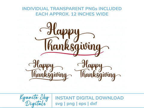 Happy Thanksgiving SVG script holiday title SVG Kyanite Sky Digitals 