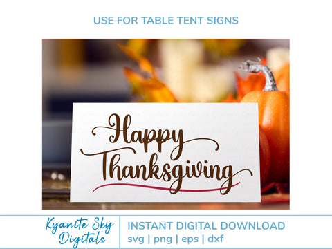 Happy Thanksgiving SVG script holiday title SVG Kyanite Sky Digitals 