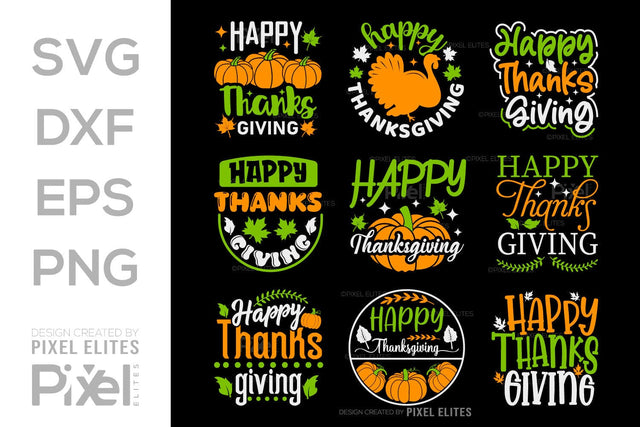 Happy Thanksgiving SVG Thanksgiving Bundle Happy Autumn Hello Fall Thanksgiving Quote PET 00905 SVG ETC Craft 