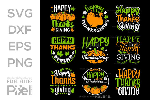 Happy Thanksgiving SVG Thanksgiving Bundle Happy Autumn Hello Fall Thanksgiving Quote PET 00905 SVG ETC Craft 