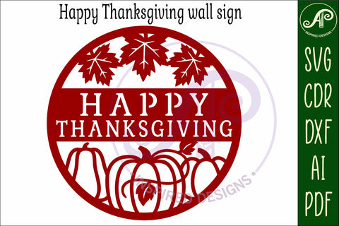 Happy thanksgiving wall sign svg laser cut file SVG APInspireddesigns 