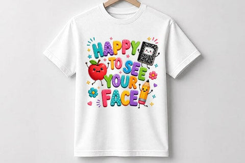 Happy To See Your Face PNG | Cute Teacher Back To School Digital Download SVG BillahCrafts 