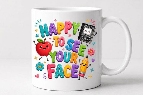 Happy To See Your Face PNG | Cute Teacher Back To School Digital Download SVG BillahCrafts 