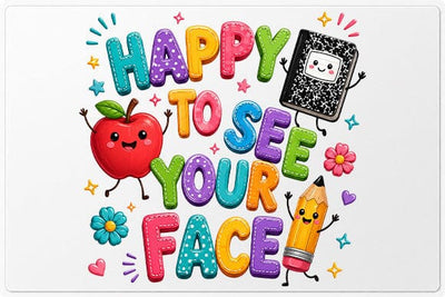 Happy To See Your Face PNG | Cute Teacher Back To School Digital Download SVG BillahCrafts 