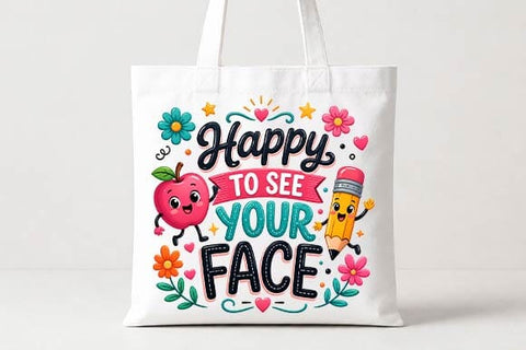 Happy To See Your Face PNG | Teacher Classroom Welcome Sublimation Design SVG BillahCrafts 