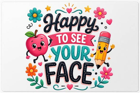 Happy To See Your Face PNG | Teacher Classroom Welcome Sublimation Design SVG BillahCrafts 