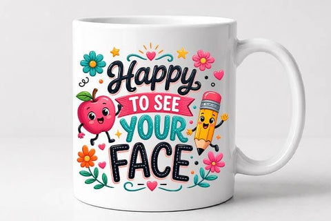 Happy To See Your Face PNG | Teacher Classroom Welcome Sublimation Design SVG BillahCrafts 