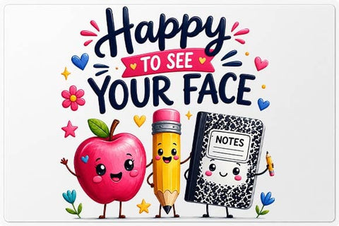 Happy To See Your Face PNG | Teacher Classroom Welcome Sublimation SVG BillahCrafts 
