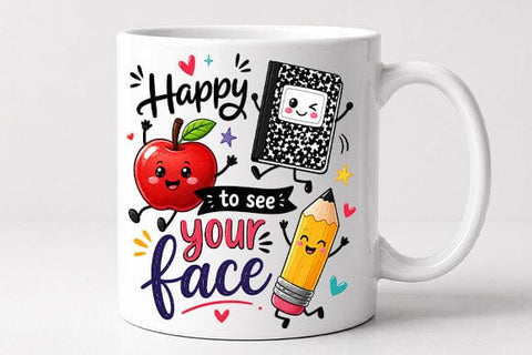 Happy to See Your Face Teacher PNG | Classroom Welcome Sublimation Design SVG BillahCrafts 
