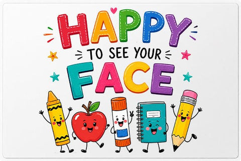 Happy to See Your Face Teacher PNG | Classroom Welcome Sublimation Design SVG BillahCrafts 