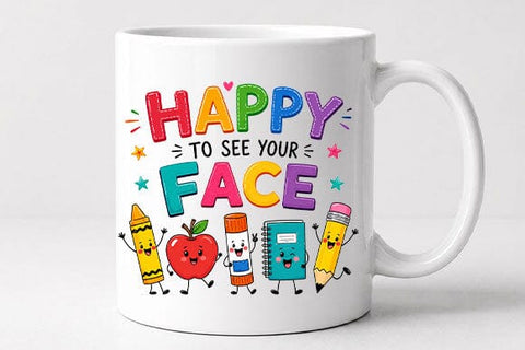 Happy to See Your Face Teacher PNG | Classroom Welcome Sublimation Design SVG BillahCrafts 