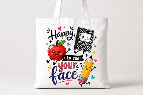 Happy to See Your Face Teacher PNG | Classroom Welcome Sublimation Design SVG BillahCrafts 