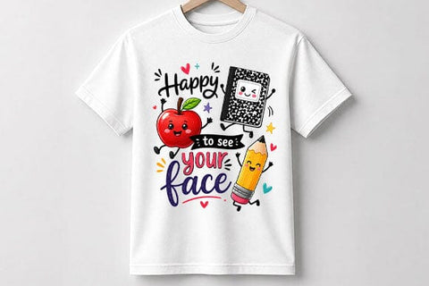 Happy to See Your Face Teacher PNG | Classroom Welcome Sublimation Design SVG BillahCrafts 