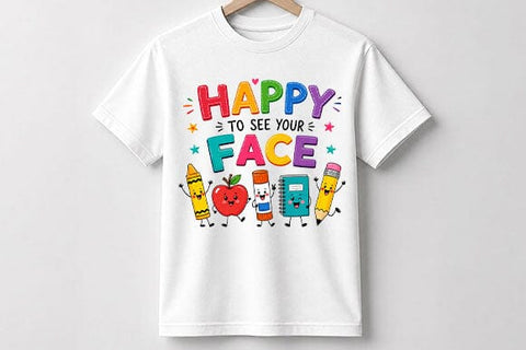 Happy to See Your Face Teacher PNG | Classroom Welcome Sublimation Design SVG BillahCrafts 