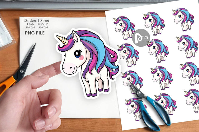 Happy Unicorn Sticker Sublimation artnoy 
