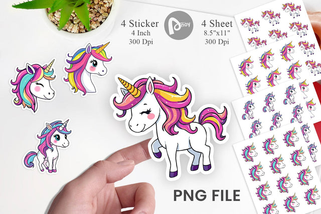 Happy Unicorn Sticker Sublimation artnoy 