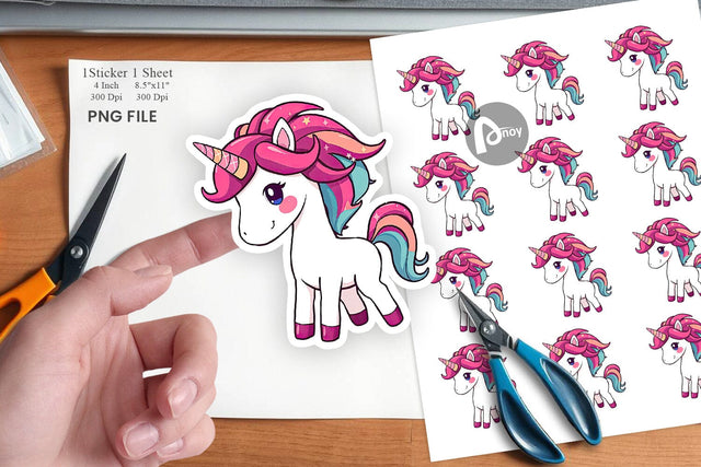 Happy Unicorn Sticker Sublimation artnoy 