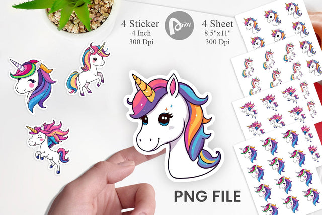Happy Unicorn Sticker Sublimation artnoy 