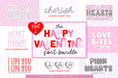 Happy Valentine Font Bundle Vol. 2 Font Blush Font Co. 