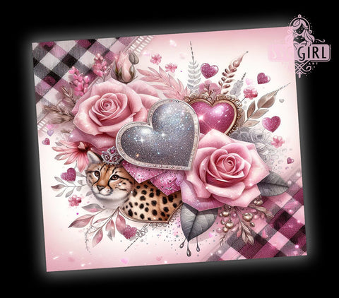 Happy Valentines Day 20oz Tumbler Wrap Sublimation Design, Straight Tapered Tumbler Wrap, Valentines Heart Tumbler Png, Instant Digital Download Sublimation SvggirlplusArt 