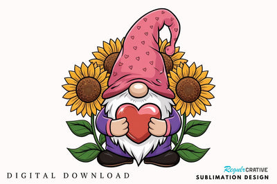 Happy Valentine's Day Gnome Sublimation Design Sublimation Regulrcrative 