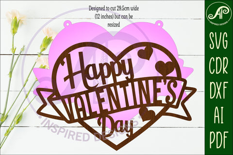 Happy Valentines day Heart wall sign, SVG file. SVG APInspireddesigns 