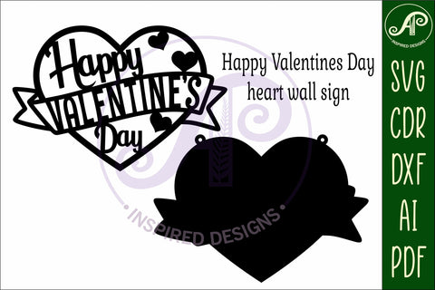 Happy Valentines day Heart wall sign, SVG file. SVG APInspireddesigns 