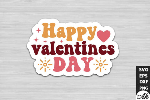 Happy valentines day Retro Stickers Design SVG akazaddesign 