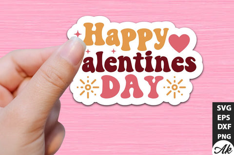 Happy valentines day Retro Stickers Design SVG akazaddesign 