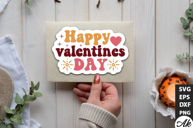 Happy valentines day Retro Stickers Design SVG akazaddesign 