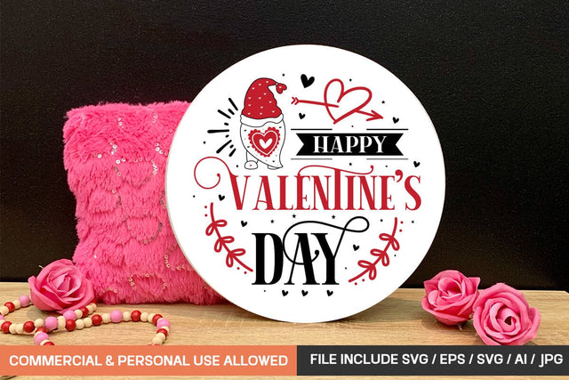 Happy Valentine's Day Round sign svg design SVG designmaster24 
