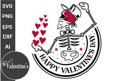 Happy Valentine's Day Round Sign SVG Design, SVGs, Food & Drink, Print & Cut, Quotes and Sayings SVG DesignPlante 503 