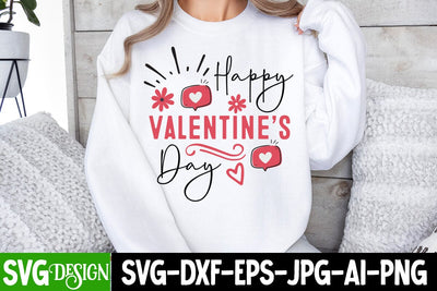 Happy Valentine’s Day SVG Design, Happy Valentine’s Day Design,Valentine's Day SVG Design,Valentine Shirt Design,Valentine's Day Quotes SVG BlackCatsMedia 
